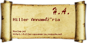 Hiller Annamária névjegykártya
